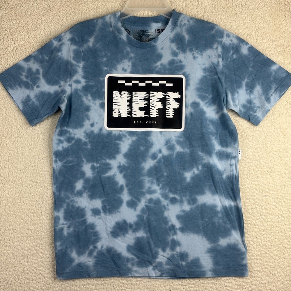 NWT NEFF Men’s Streetwear Blue Cloud Tie Dye Tee